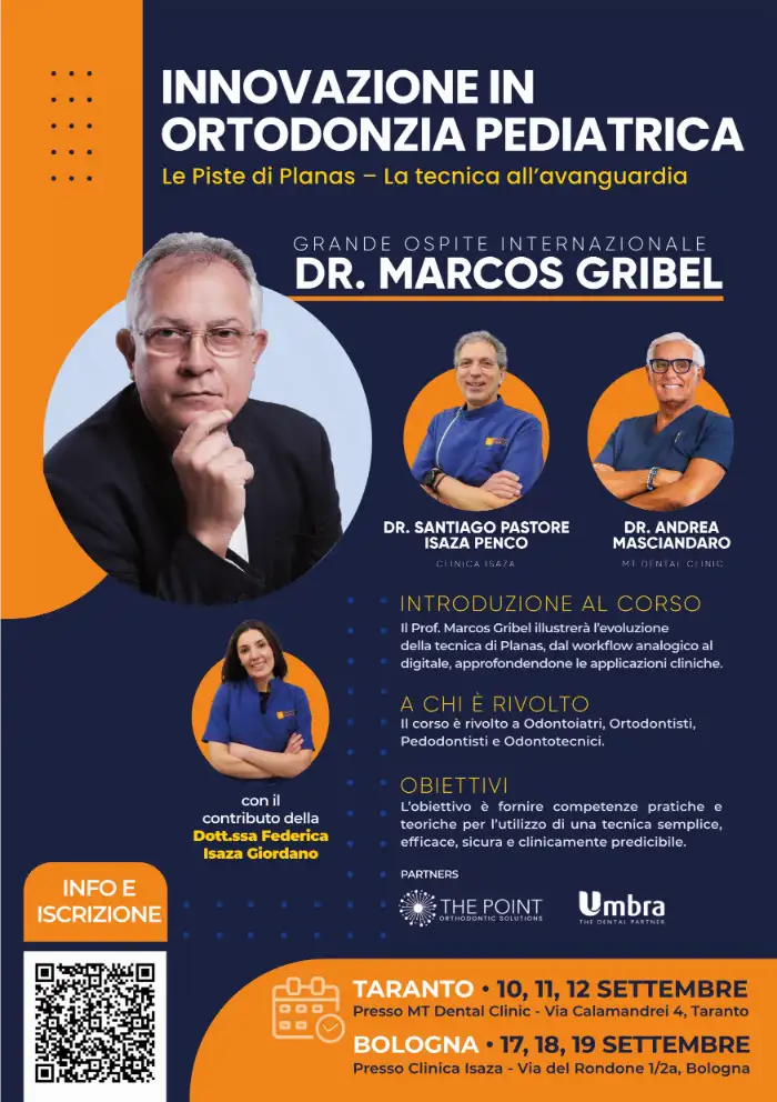 Locandina Corso Piste di Planas con Dr. Marcos Gribel a Taranto e Bologna